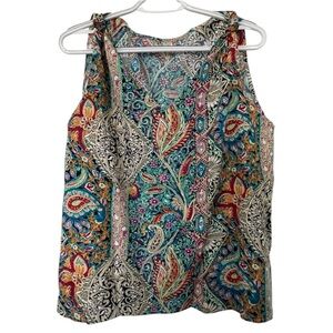 NWOT SHEIN Multicolored Paisley Sleeveless Top Size L